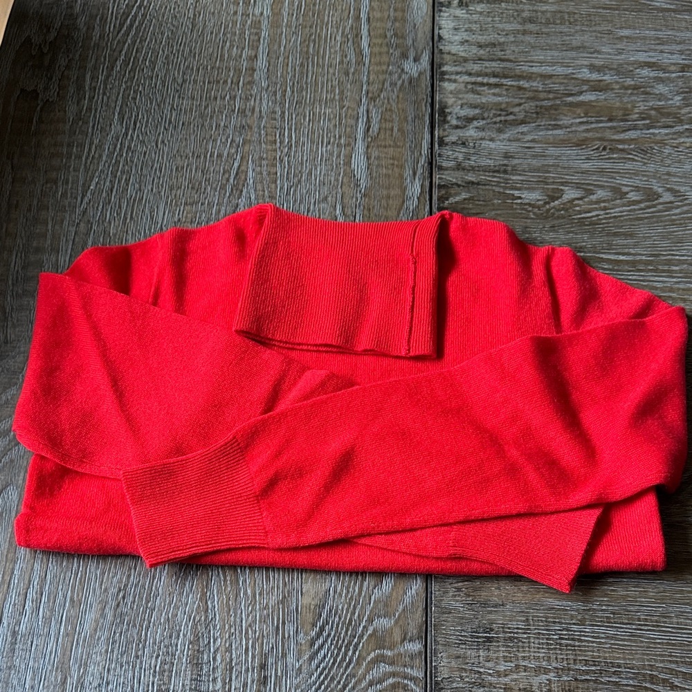 J. Crew Red Women's cashmere turtleneck sweater